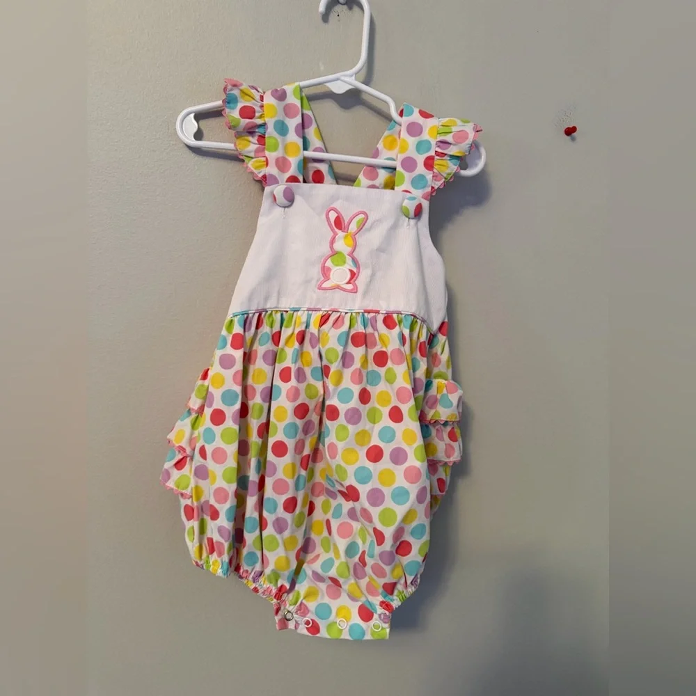 Southern Tots Colorful Polka Dot Bunny Bubble